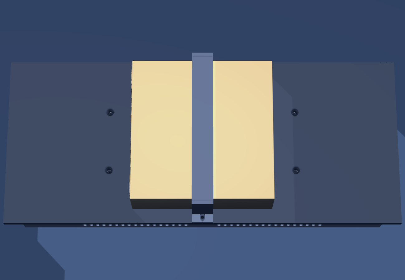 Top view: tray, clamp and DGX Spark layout